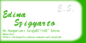 edina szigyarto business card